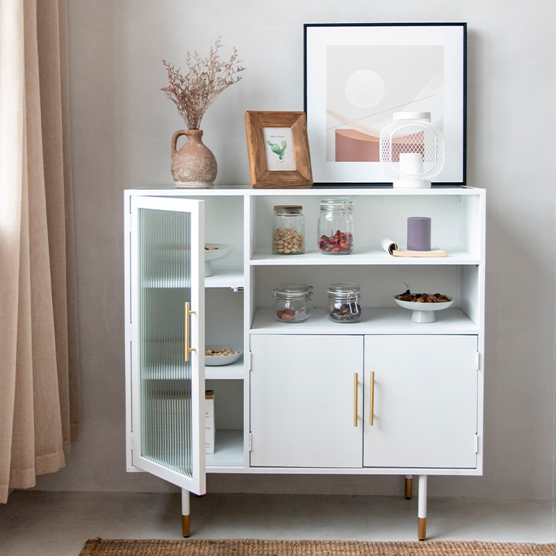 北欧ins简约餐边柜长虹玻璃玄关餐厅收纳碗柜餐边柜
