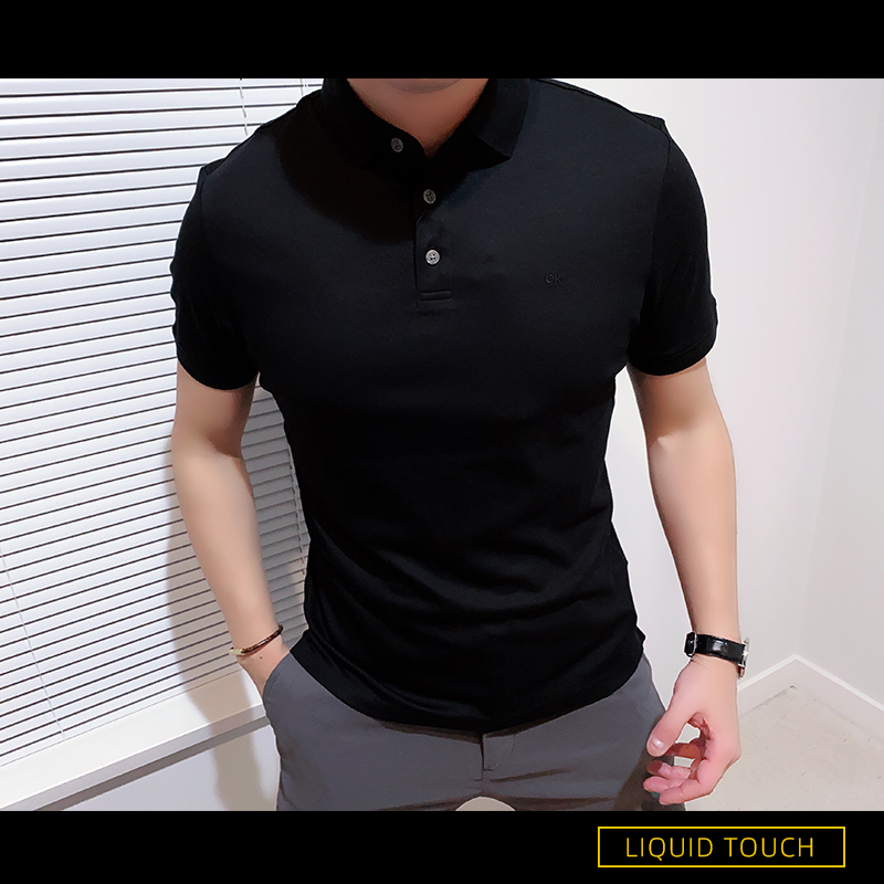 Calvin Klein/CK男士新款短袖POLO衫商务休闲柔软清凉T恤CM4-18