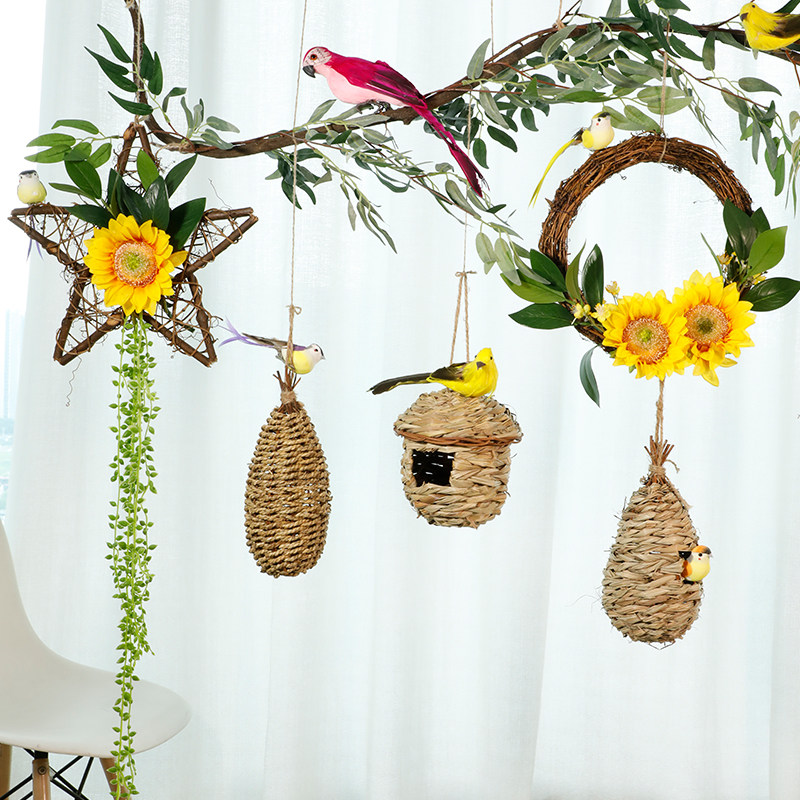 森系幼儿园空中吊饰田园自然区环创布置装饰材料鸟窝空中吊饰