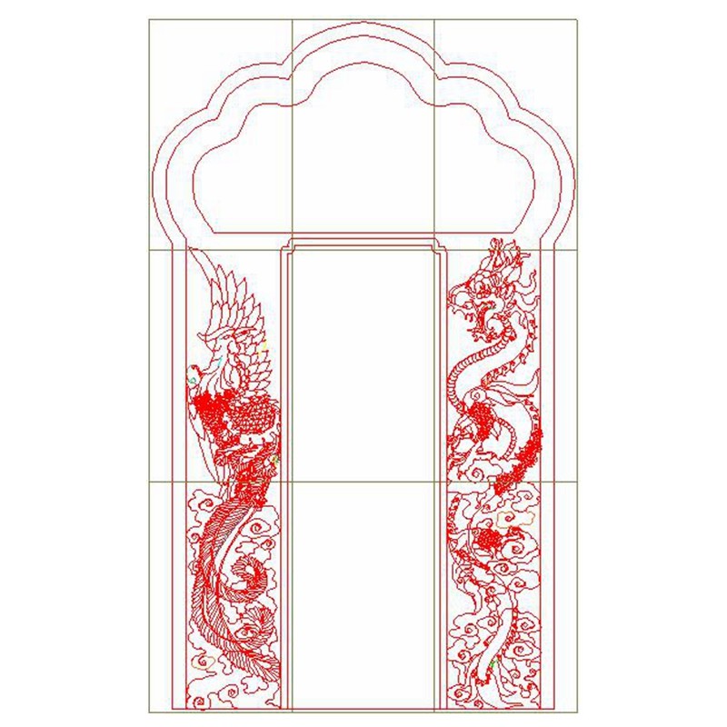 b1510龙头龙凤灵位灵牌浮雕精雕jdp灰度bmp设计素材