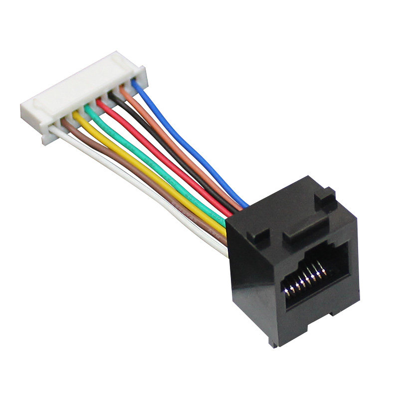 水晶头母座rj458pin端子监控可视电话门禁工控设备水晶头