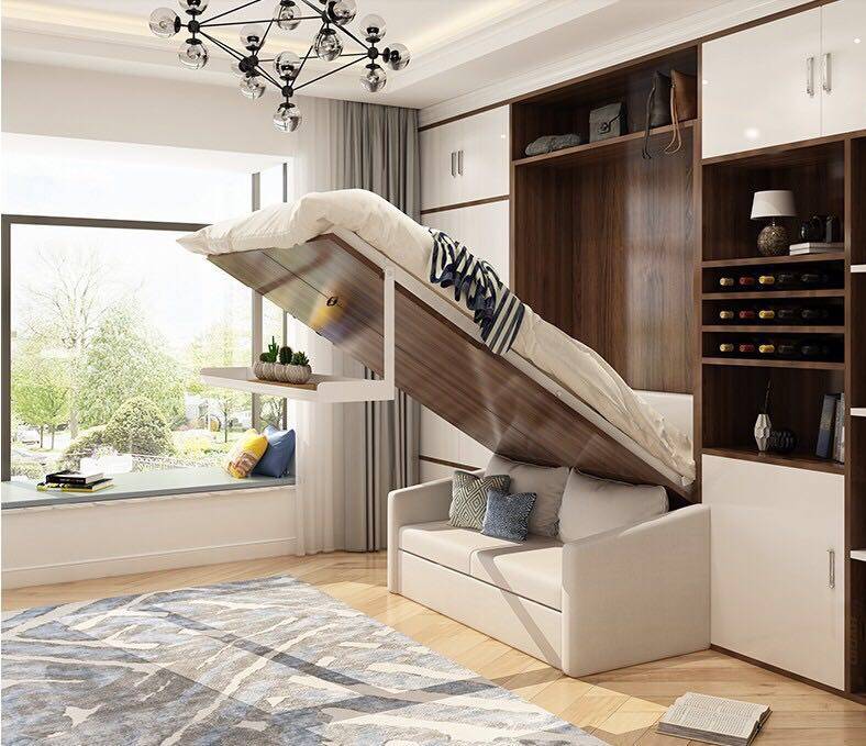 全屋定制隐形床壁墨菲床正侧翻板床板式床