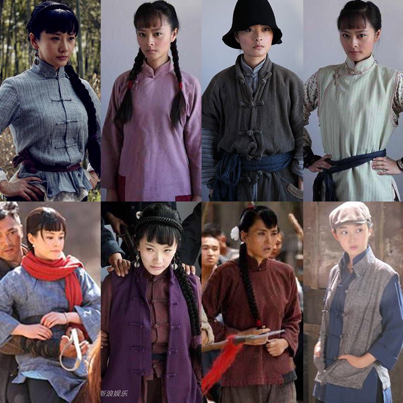 民国影视古装女土八路游击队丫鬟村姑棉麻群演民族服装