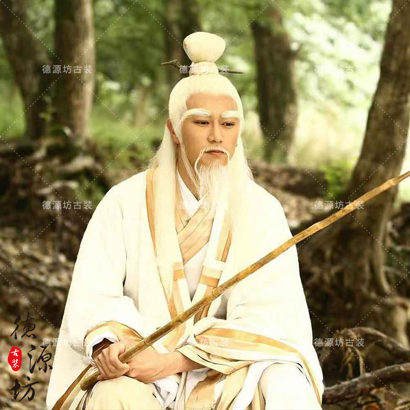 封神榜传奇姜子牙同款经典影视古装仙侠剑客道士棉麻渔夫演出服装