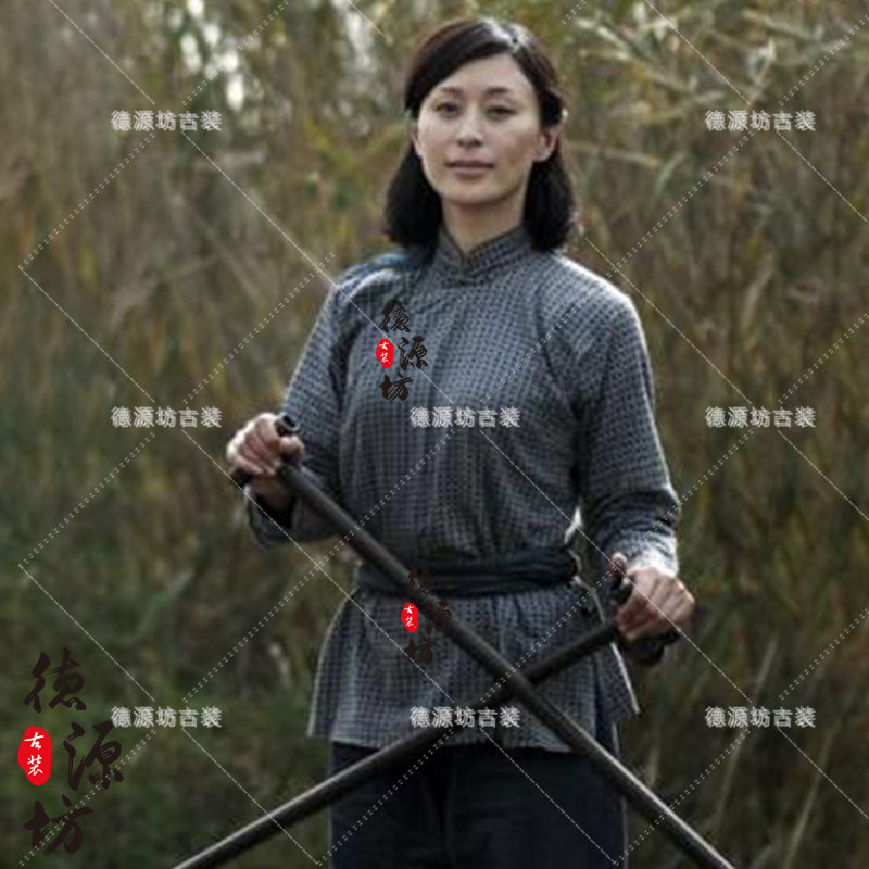 民国影视古装地道战游击队女土八路丫鬟村姑棉麻民族服装