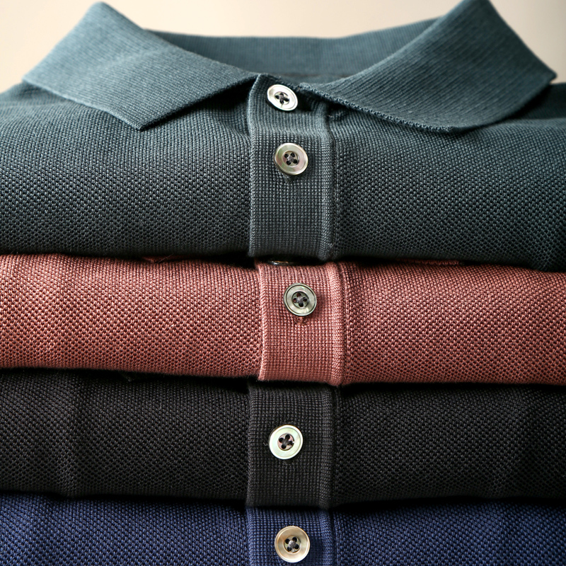 高端品质80支拉丝棉横机工艺针织POLO衫 商务绅士时尚休闲翻领T男
