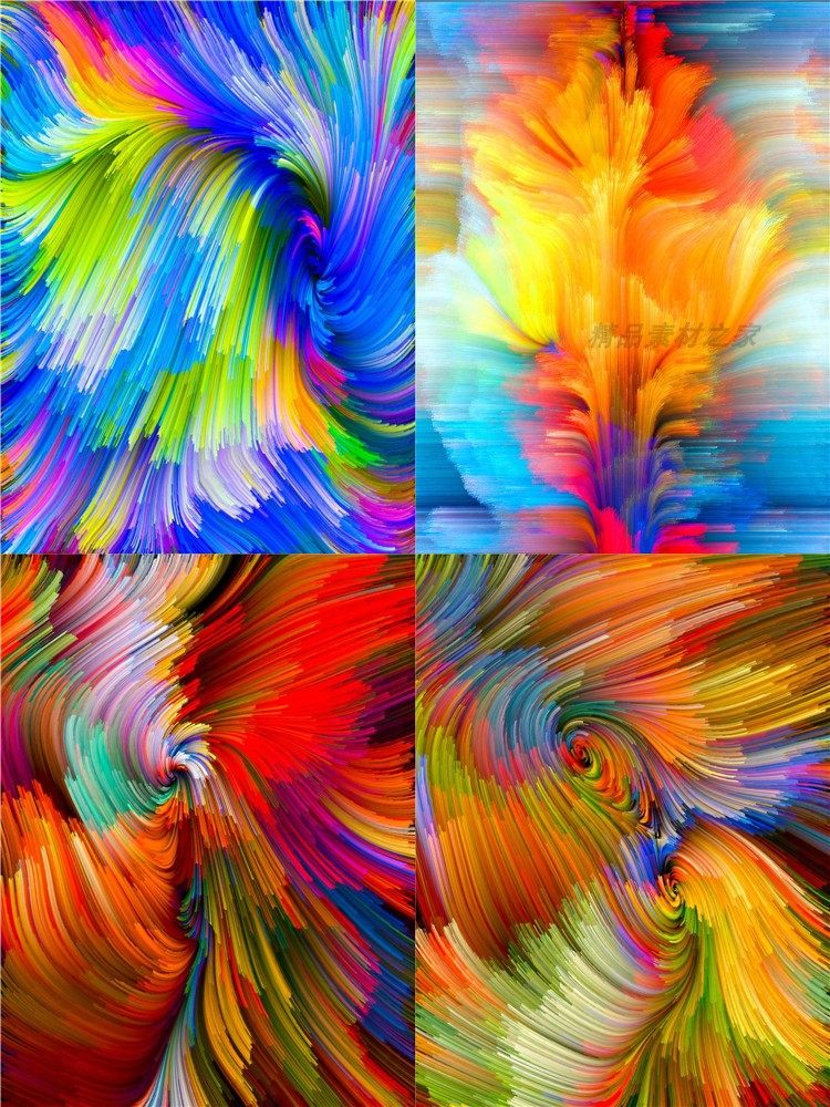 唯美质感设计素材波浪线条背景底纹七彩彩色梦幻设计素材