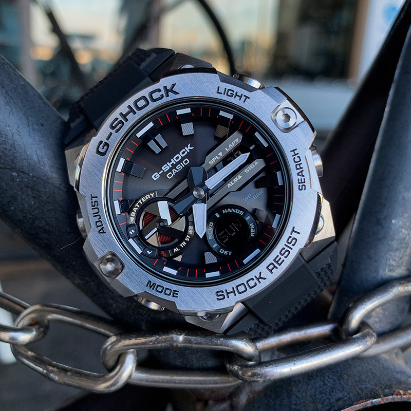 卡西欧手表g-shock钢铁之心太阳能蓝牙gst-b400ad-1a4bd日韩腕表