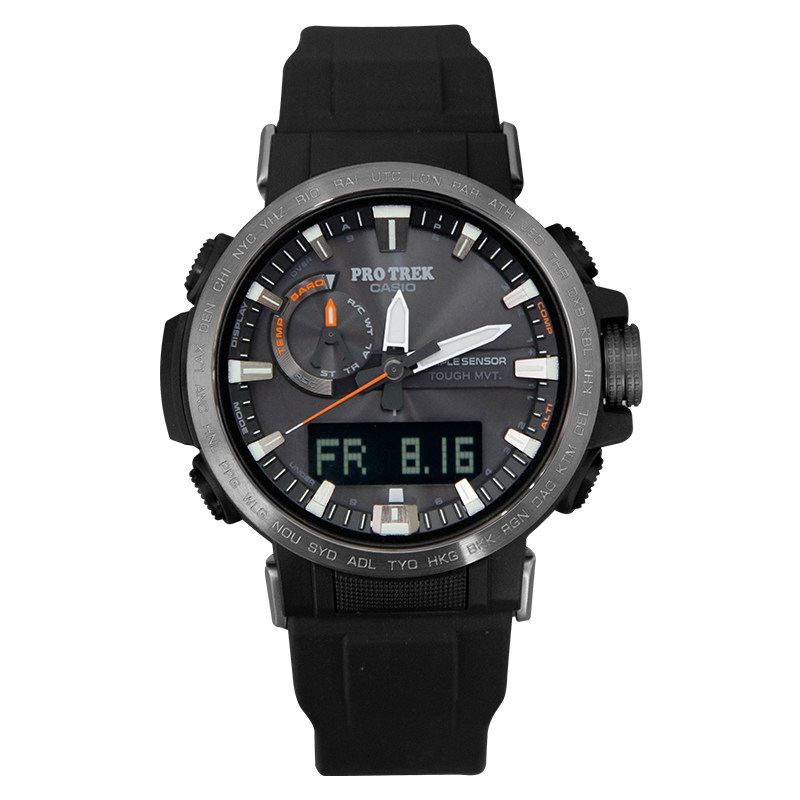 casio卡西欧手表男户外登山表电波太阳能运动男表prw-60y/60fc