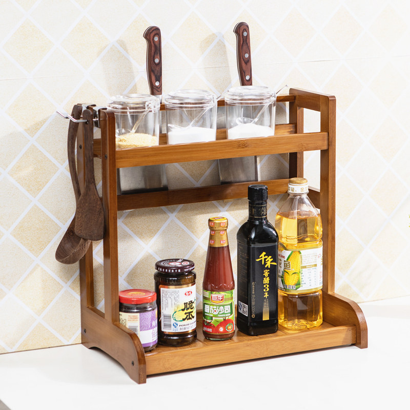 楠竹厨房调料置物架台面调味调味料料架刀架多层厨房置物架
