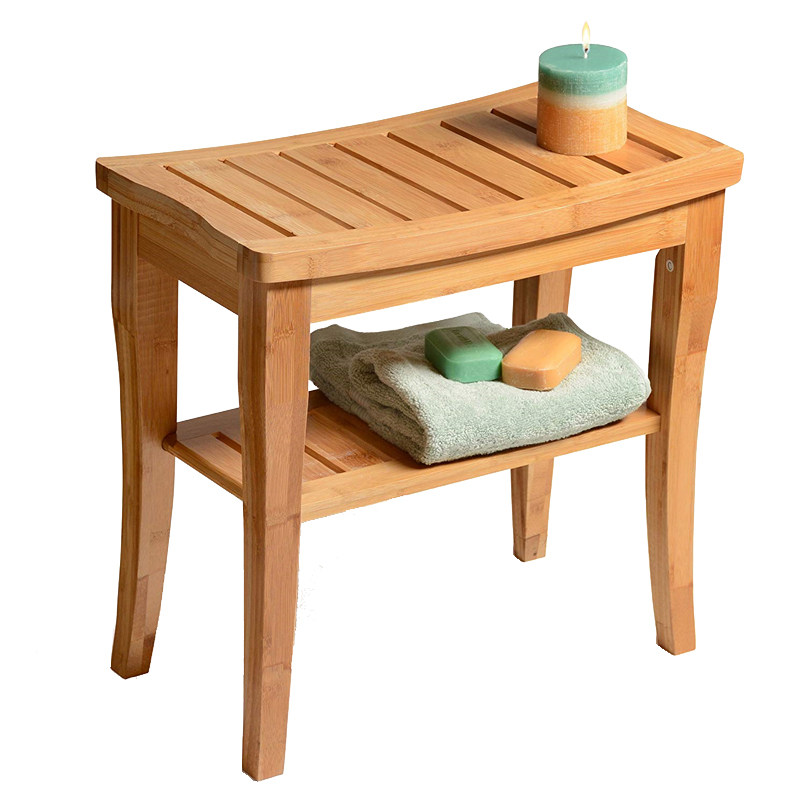 浴室凳子洗澡家用卫生间老人坐凳淋浴房楠竹防滑其它凳子