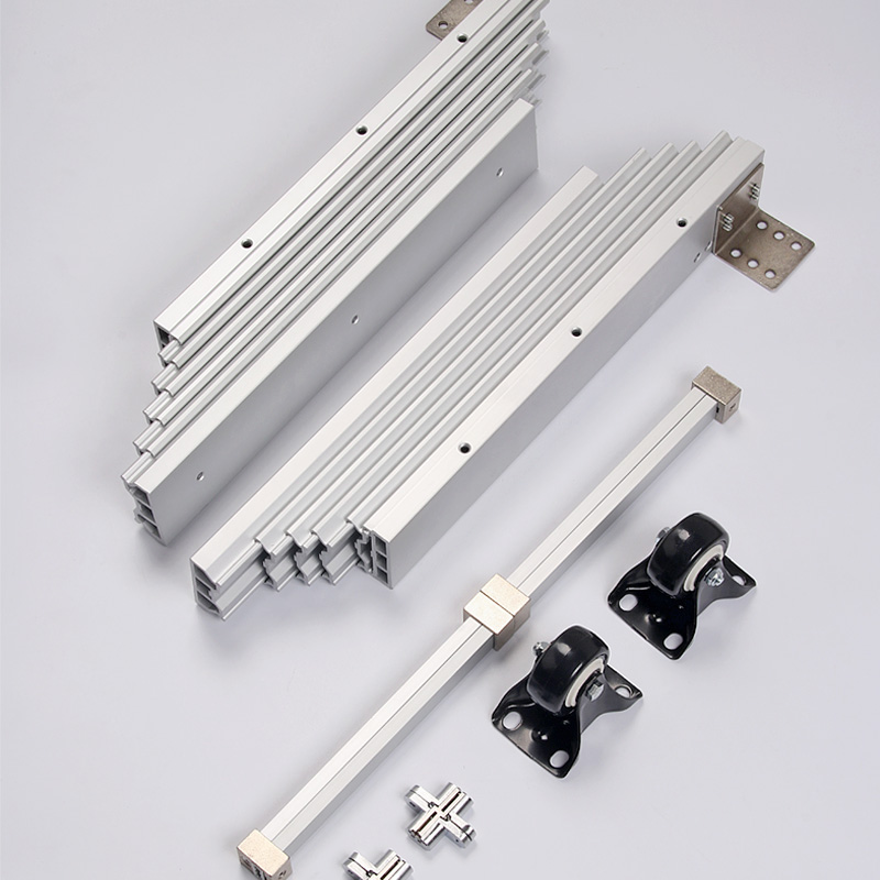 多功能平推折叠餐桌五金配件隐形抽拉导轨多节伸缩导轨