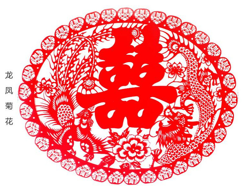 结婚床头圆形大喜喜字贴纸中式婚房装饰红色喜字