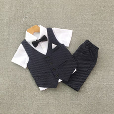 儿童西装套装男童礼服帅气英伦花童西服宝宝生日演出服夏装短裤 儿童西装套装男童礼服帅气英伦花童西服宝宝生日演出服夏装短裤