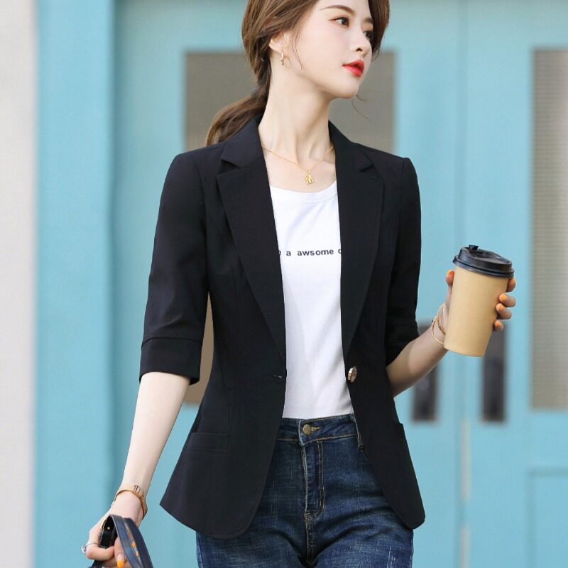 短款西服小西百搭网红七分西装职业韩版新品西装