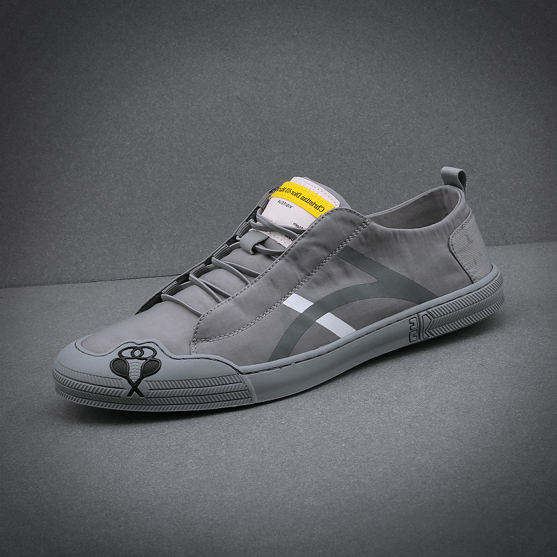 22春夏新款男鞋防水透气帆布鞋懒人套脚学生鞋子休闲百搭驾车韩潮