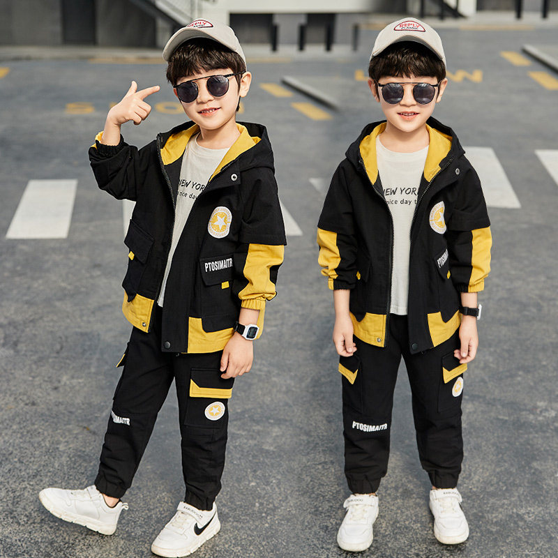 男童中大8岁潮秋季春秋帅气洋气春装童装儿童套装