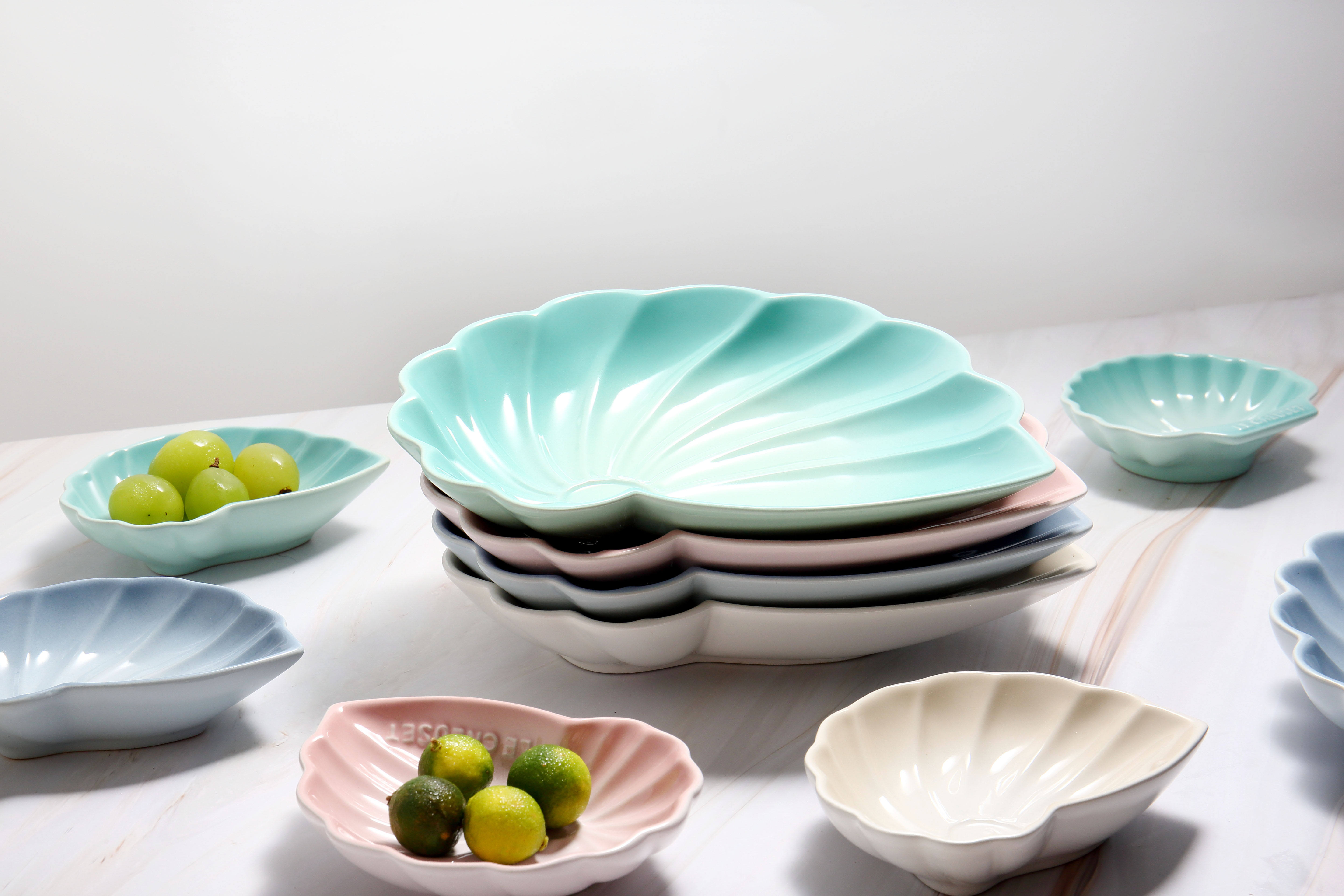 法国酷彩lecreuset炻瓷海螺盘贝壳盘碟海洋系列餐具