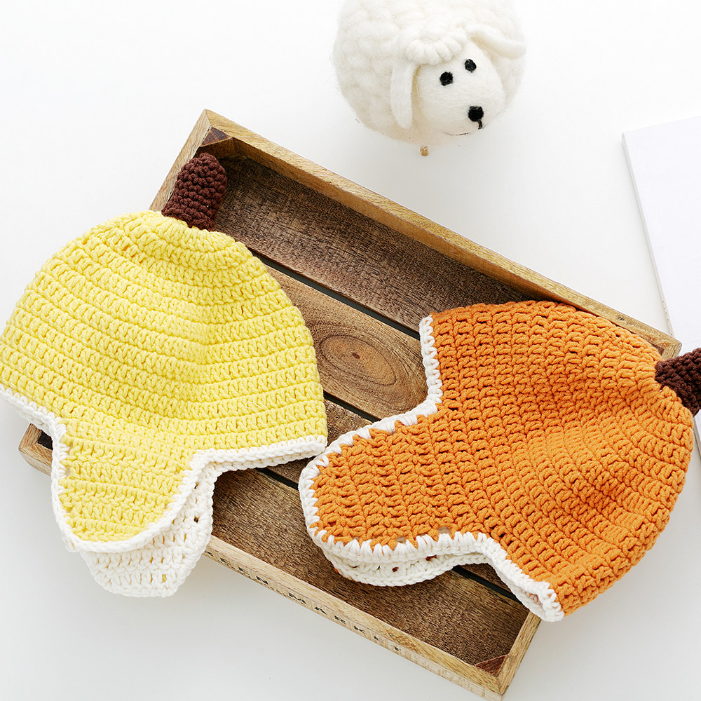 毛线材料帽子棉线钩针包钩针儿童宝宝小孩儿小孩毛线