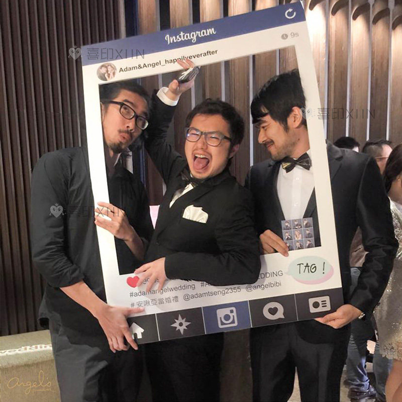 ins相框婚礼拍照道具ins风手持拍照框定制朋友圈kt板新年虎年相框