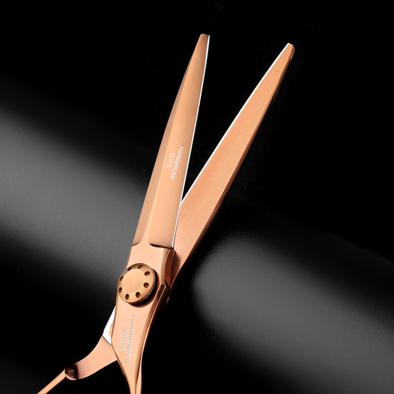 咖啡金色发型师理发美发剪刀440c平剪打薄无痕美发刀剪