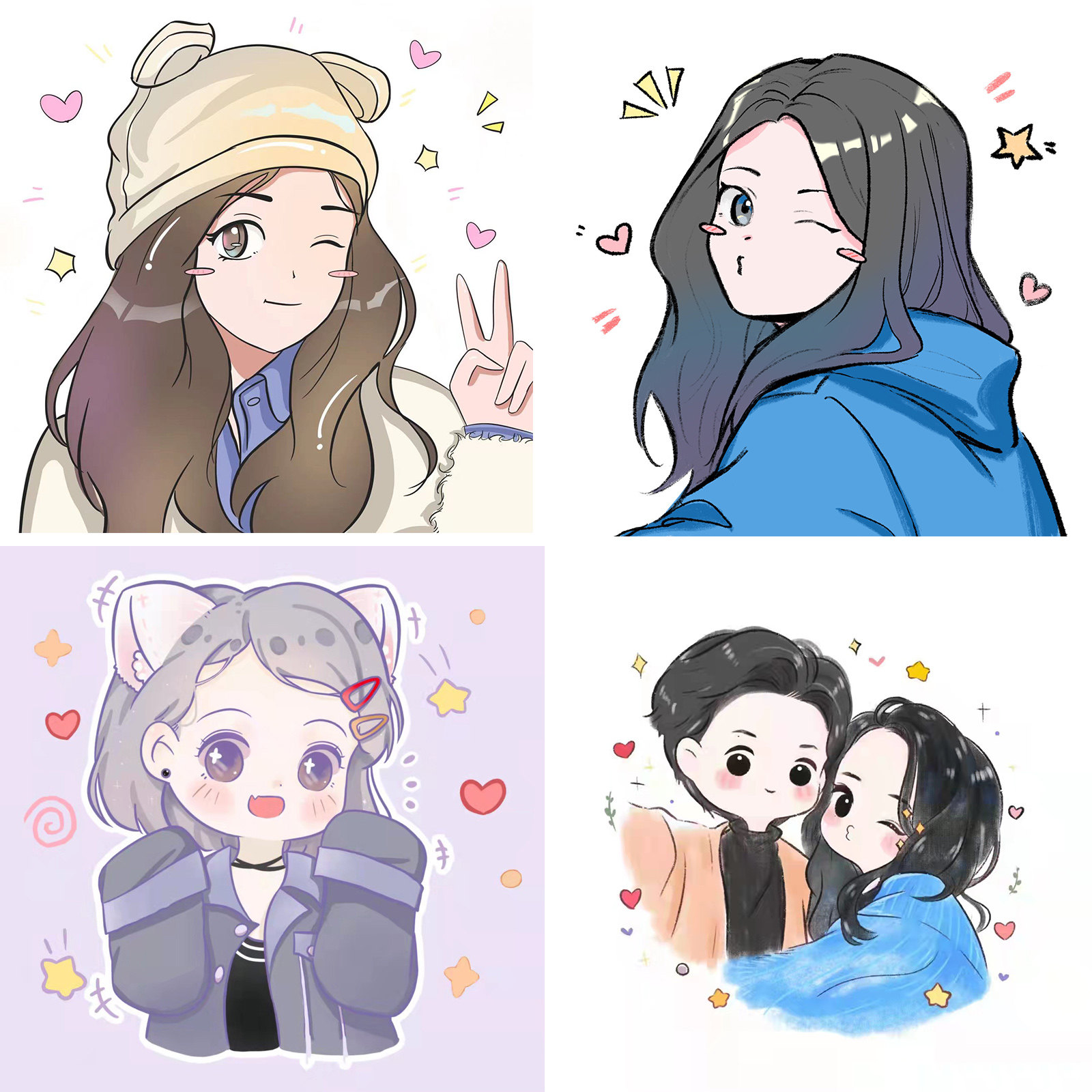 卡通头像定制设计真人照片转手绘画肖像情侣手绘真人漫画