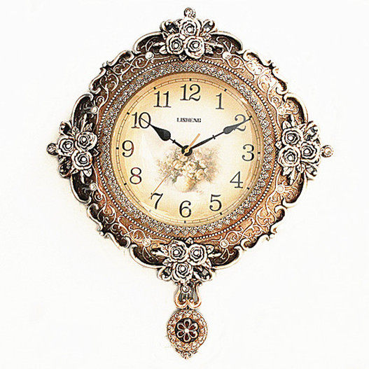 复古欧式摇摆挂钟美式客厅静音墙壁时钟田园挂钟