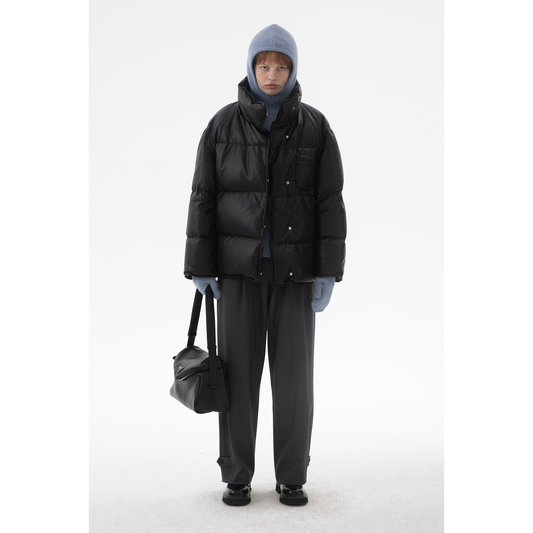 果核宇宙kernelcosmos21fw冬季立领pu防风保暖羽绒服