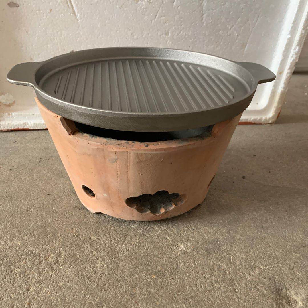 烤盘烧烤一人瓦片木炭炭火锅炉老式炉子烤肉烧烤炉