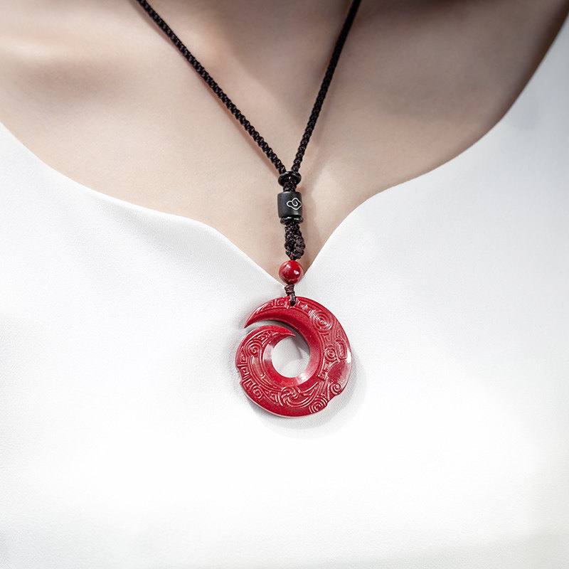 官方旗舰店朱砂时来运转吊坠紫金砂本命年男女平安扣挂件项链