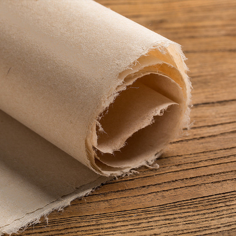 仿古皮宣古法半生半熟手工皮纸学生宣纸国画专用书法用纸