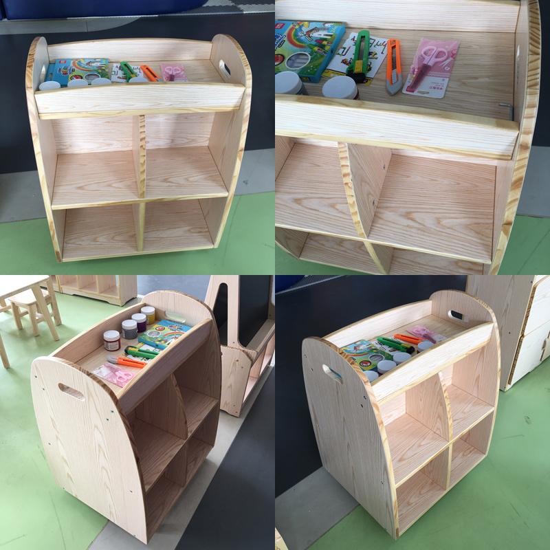 幼儿园早教儿童美术用品收纳柜移动美工台水彩杯美术综合柜晾纸架