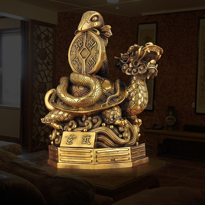 特大玄武摆件龟蛇工艺品客厅玄关酒柜装饰品领导摆件