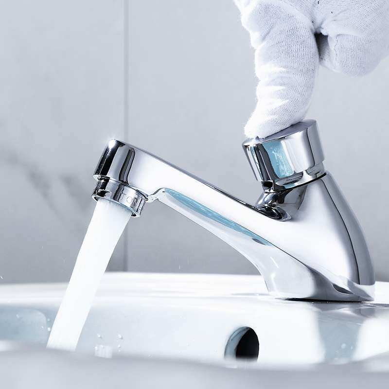 水龙头百晋按压单冷自延时手按公共场所面盆洗手洗脸盆面盆龙头