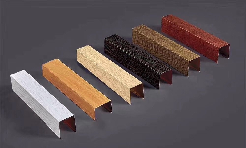 铝方通吊顶定制幕墙背景墙u型槽木纹铝合金方通铝扣板办公吊顶