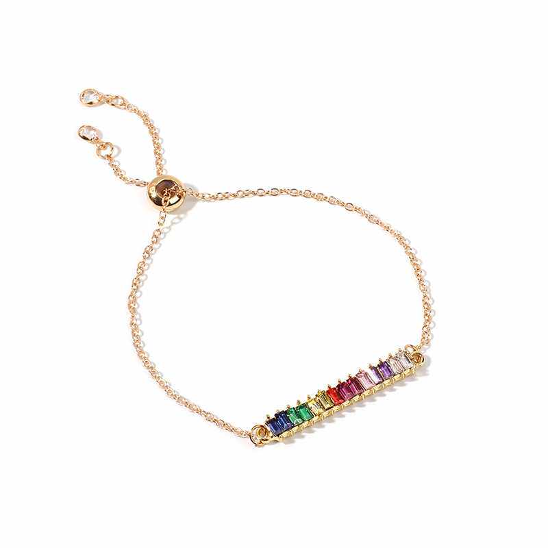 欧美夏季甜美美公主风彩彩虹宝石糖果彩色镶钻项链
