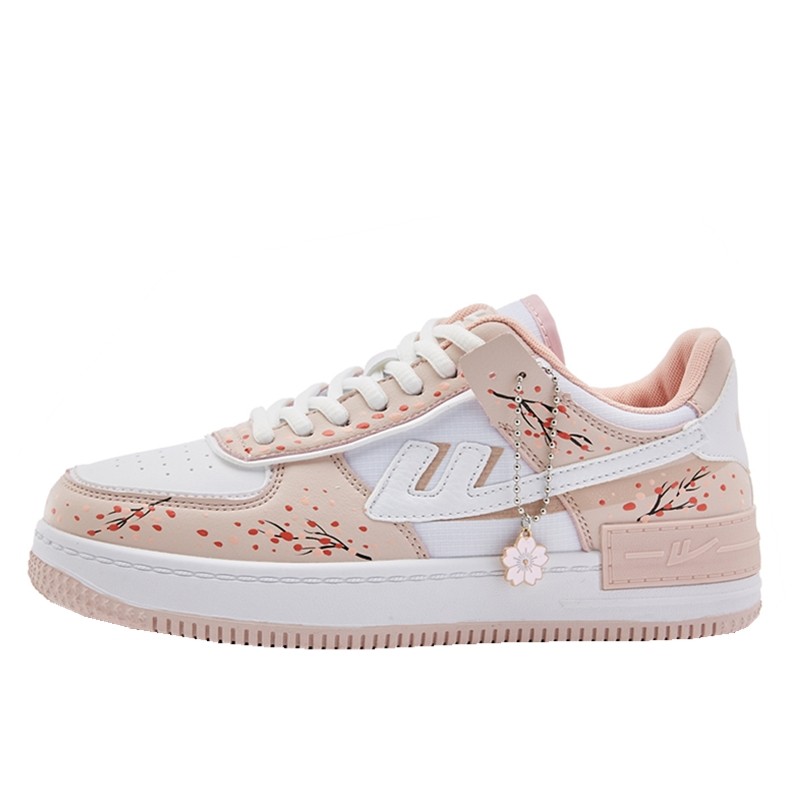 回力ow联名名樱花粉空军一号aj女鞋夏款板原创休闲板鞋