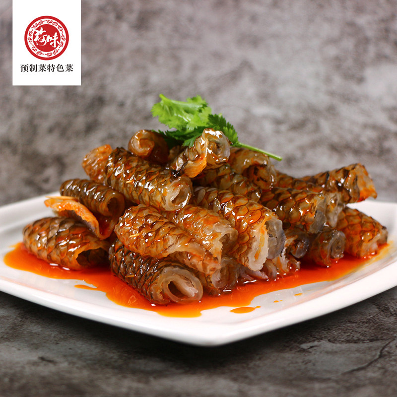 荷味红油鱼皮卷220g*10袋泡椒鱼皮开袋即食凉拌菜成品商用拼冷盘