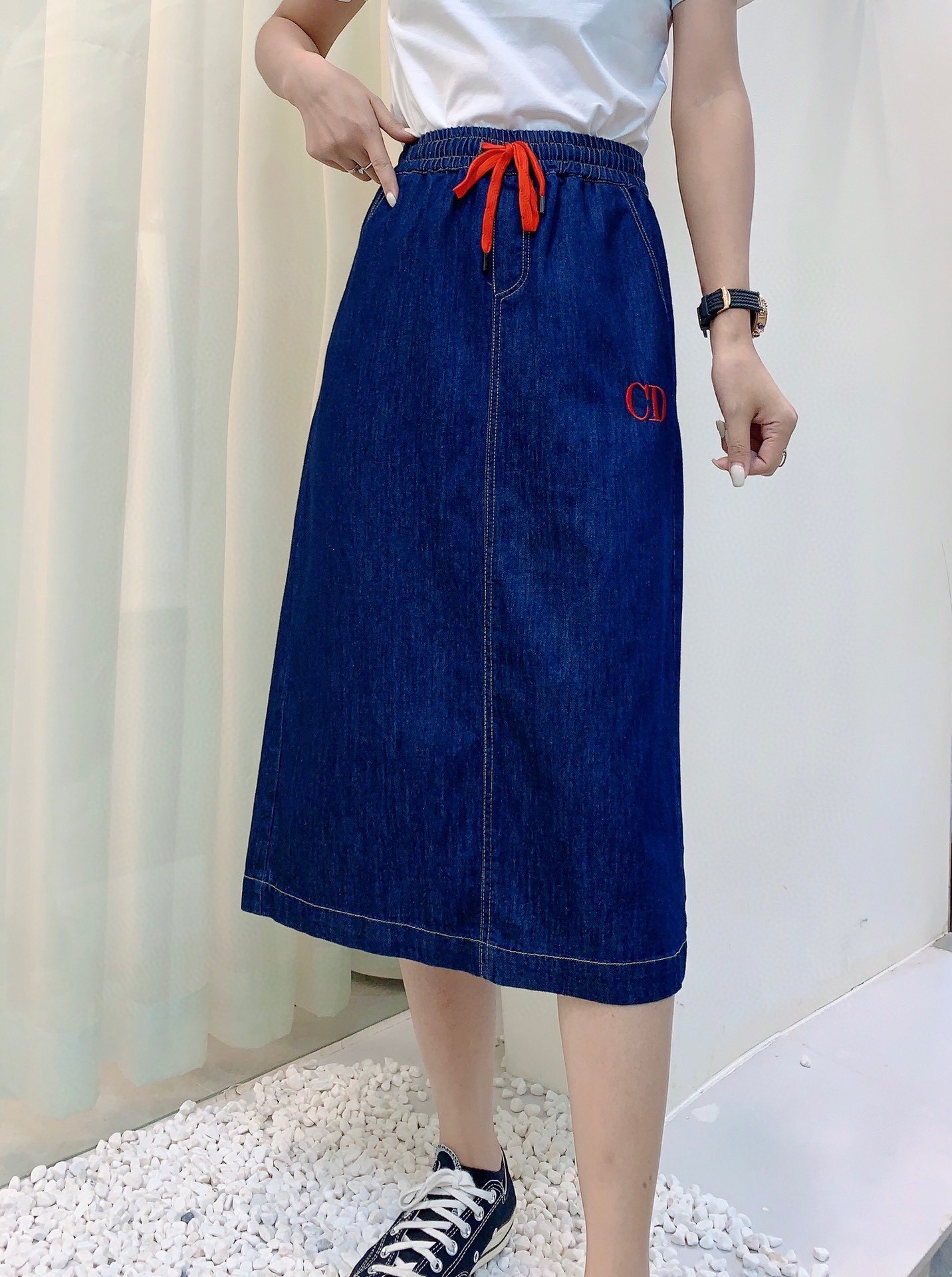 牛仔裙中长半身裙女2021夏季新款利索lisuo宽松半身裙