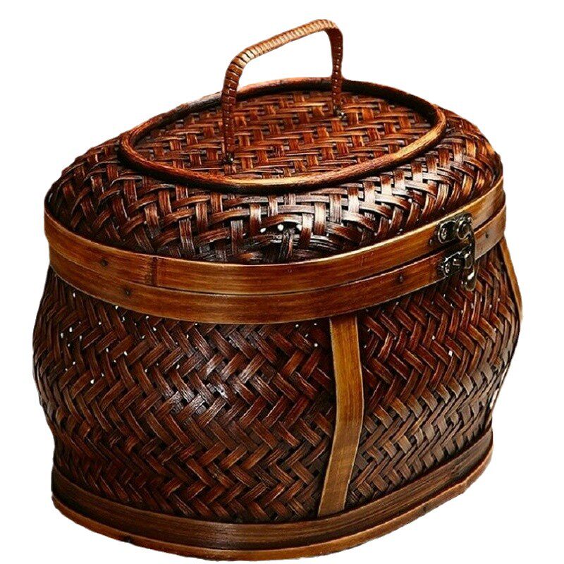 制品竹子工艺品竹制首饰古典盒子复古茶具收纳竹编