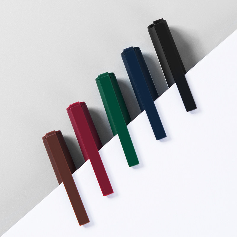 广博fizz直液彩色中性笔05mm学生用红绿棕蓝手中性笔