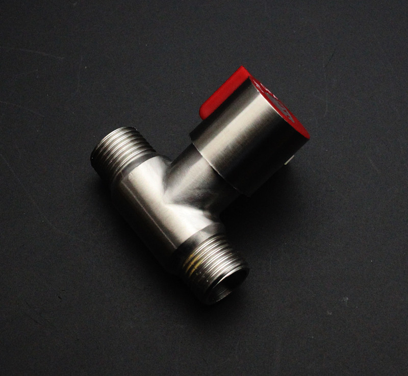 不锈钢加厚流量直阀热水器上水开关明装直通4分洗衣机龙头