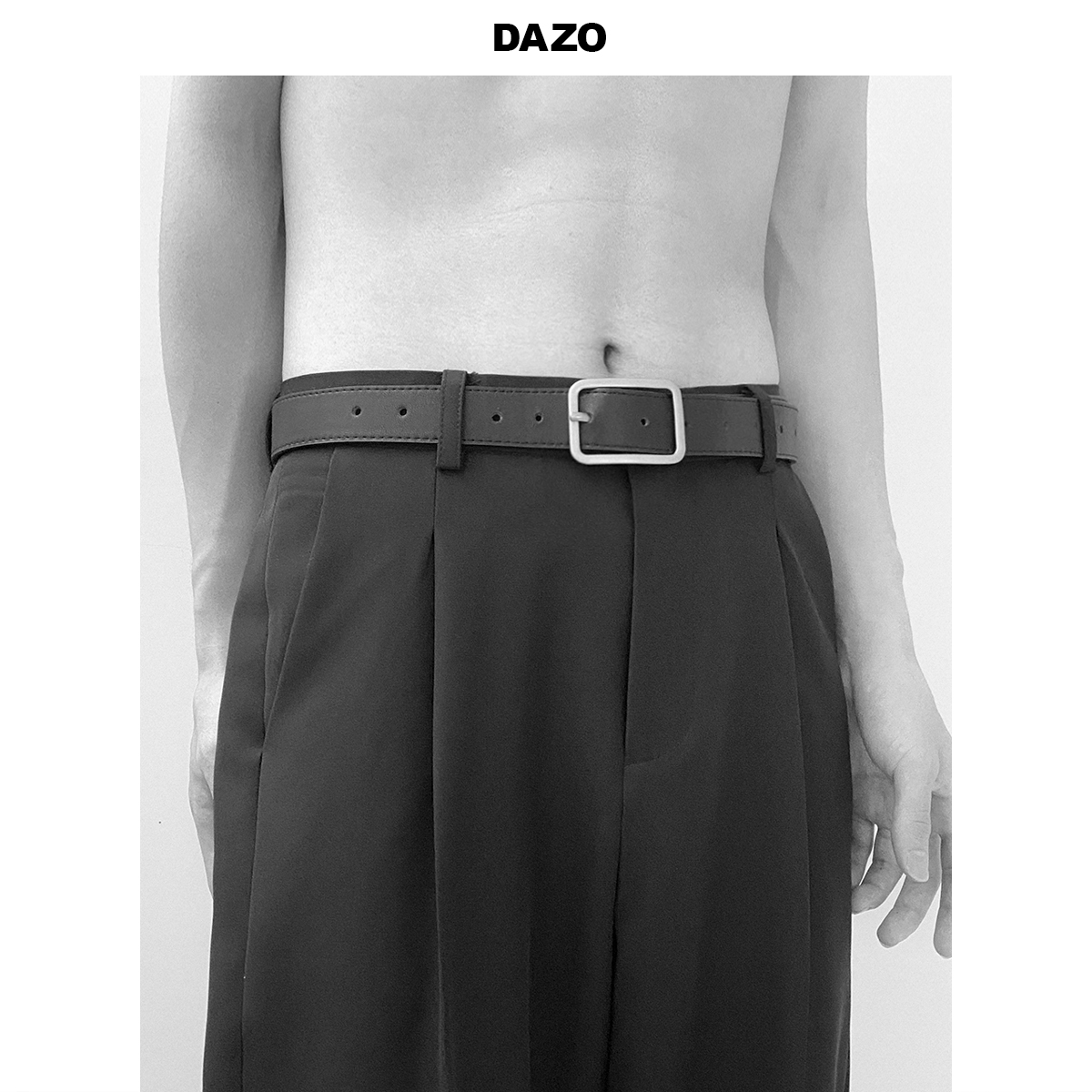 DAZO 韩国百搭皮带男女通用黑色腰带帅气复古ins韩版潮流简约学生