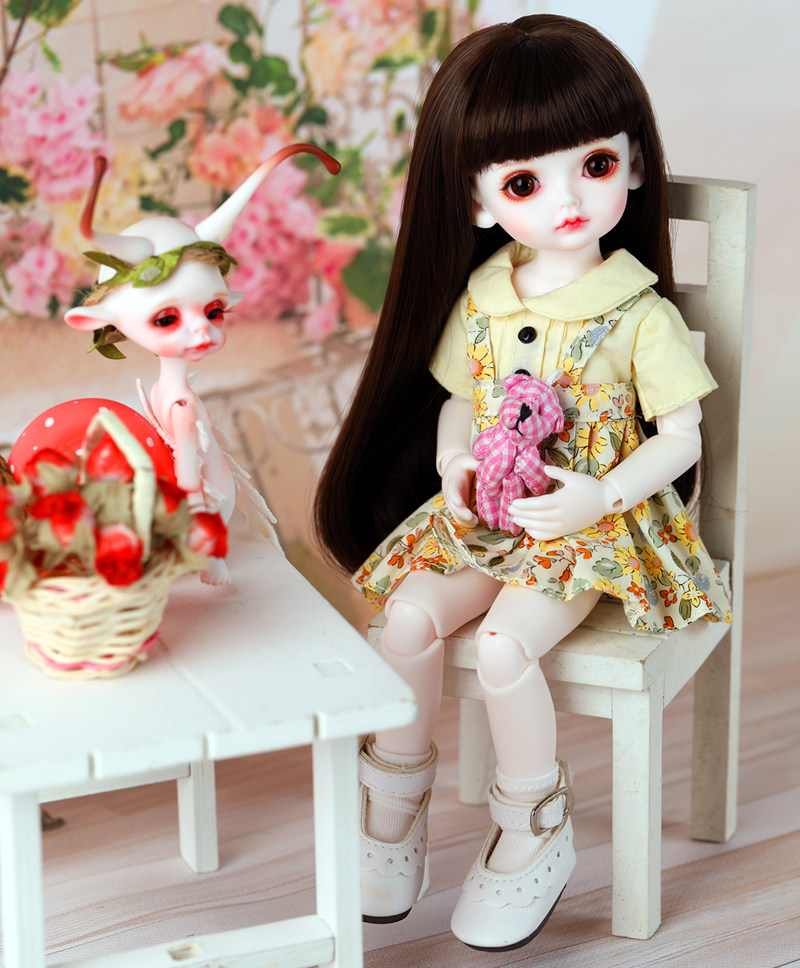 玩偶套装吊带黄花小黄背带女娃娃衣4分衣裙bjd娃娃