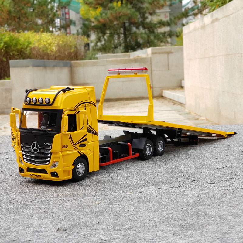 奔驰actros合金拖车汽车模型仿真金属救援运输车清障车模