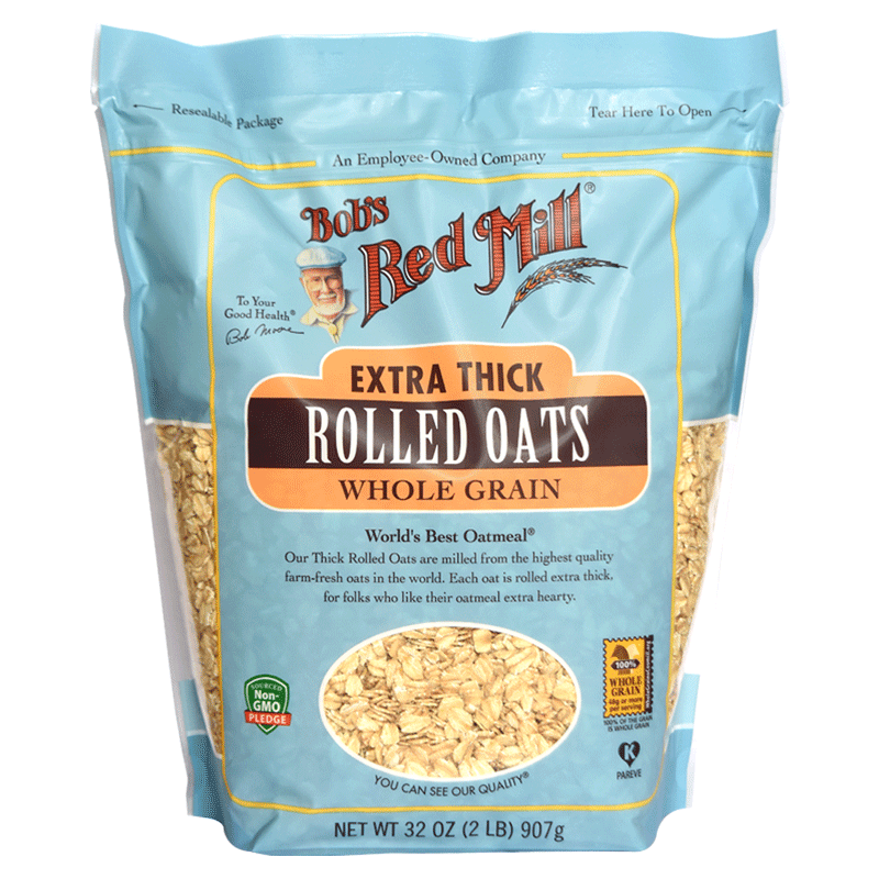 美国鲍勃红磨坊全谷物特厚滚压燕麦片rolled oats无糖快煮907g