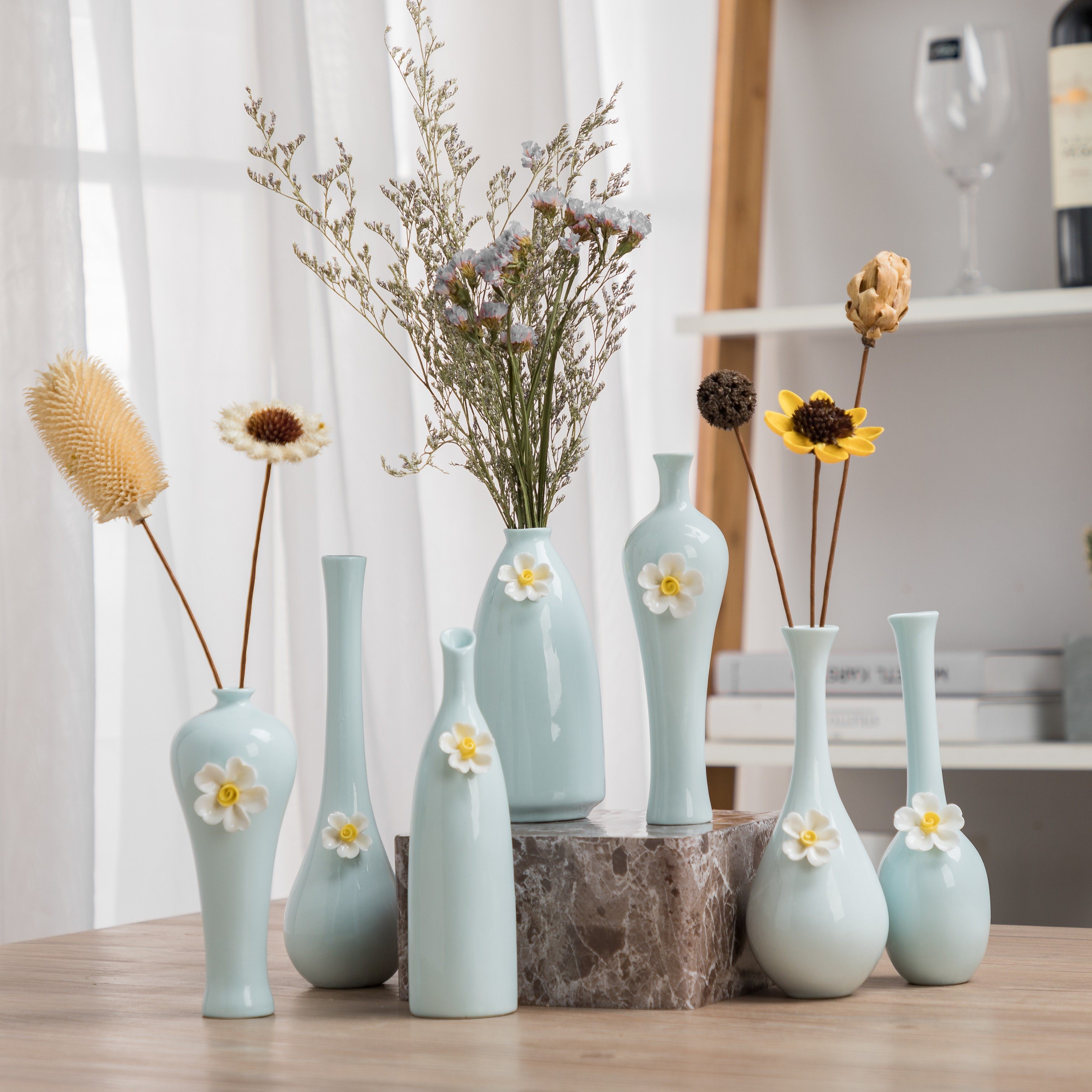 水培小号花朵花瓶家居摆件迷你简约陶瓷玉净花瓶