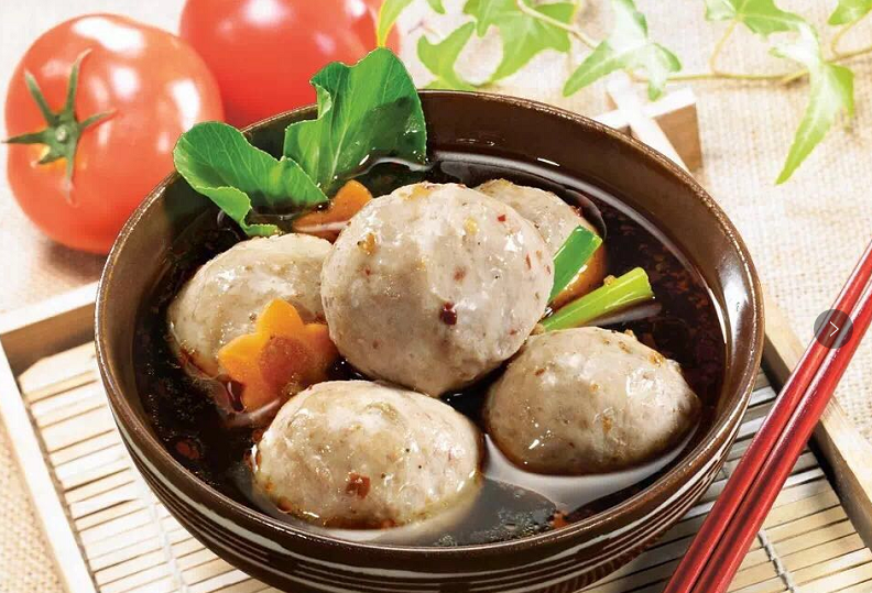 广东省满2袋包邮 台湾风味冻品 海瑞椒麻猪肉纯肉贡丸300g(小包