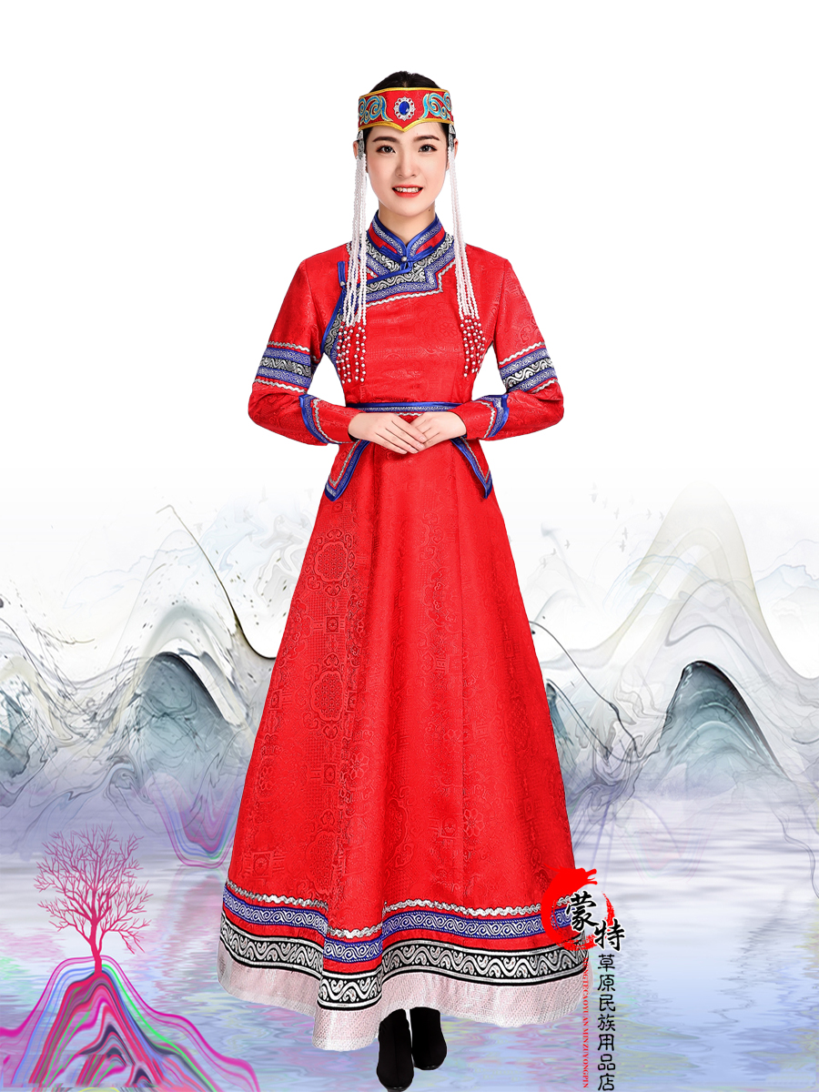 蒙古服装女士连衣裙新款民族风元素时尚尚显日常民族服装