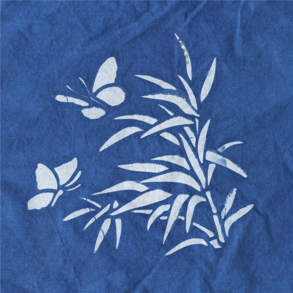 植物草木染蓝染手手工型糊染缬印diy布料汉服蜡染印染